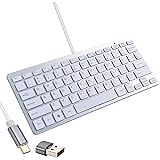 Powboro USB C Mini Keyboard Compact Small Slim Wired Keyboard USB-C Connection,Ultra Thin Design 78 Scissor Keys for Andriod,