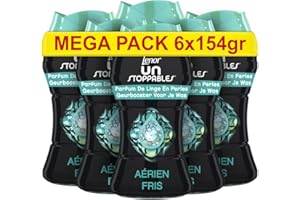 Lenor Unstoppables Parfum de Linge en Perles pour Lessive, 66 Lavages (154g x 6), Aérienne, Fraîcheur Non-stop jusqu'à 12 Semaines de Stockage
