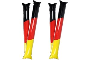 IDOLINE Selbstaufblasende Fanartikel Deutschland Klopfschlauch-Sticks Deutschland-Fahne Folien-Luftballon im Fußballdesign Innovative Fansets fürs Public Viewing