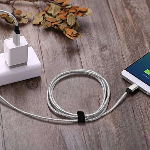  Lot de 2  USB Type C C  ble en Nylon  Fundro 6ft   1 8m USB Type C Rapid C  ble Chargeur pour Samsung Galaxy S9   S9 Plus   S8   S8 Plus   Note 8  Huawei P20   P20 Pro   P10   P10 Plus  Nintendo Switch  Google Pixel   Pixel XL  Moto Z et Plus  Argent 