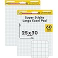 Post-it Super Sticky Self Stick Meeting Chart, 560 Grid Paper, 63.5 cm x 76.2 cm, 30 Sheets, 2 Pads/Pack