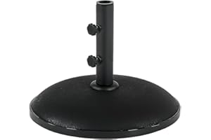 Crystals Concrete Parasol Base for Garden Patio Umbrella Sunshade Holder Stand - 11 Kg, Black