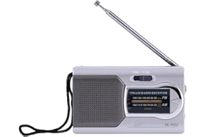 Vikye Tragbares Radio AM FM, Universeller -Radio-Hochleistungsempfänger mit Stereolautsprecher, Teleskopantenne, Batteriebetrieben