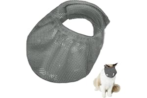 EIHI 1 Pieza Trenzado Gato Boca Máscara con Malla Transpirable para Prevenir Mordeduras y Masticar (Gris， Talla s)