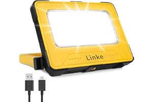 Linke Rechargeable Work Light 80W, Super Bright Camping Lights with 10000mAh Battery Portable Floodlight with Magnetic, USB, Solar Emergency Led Lantern for Tent Car Repairing Hiking & Fishing