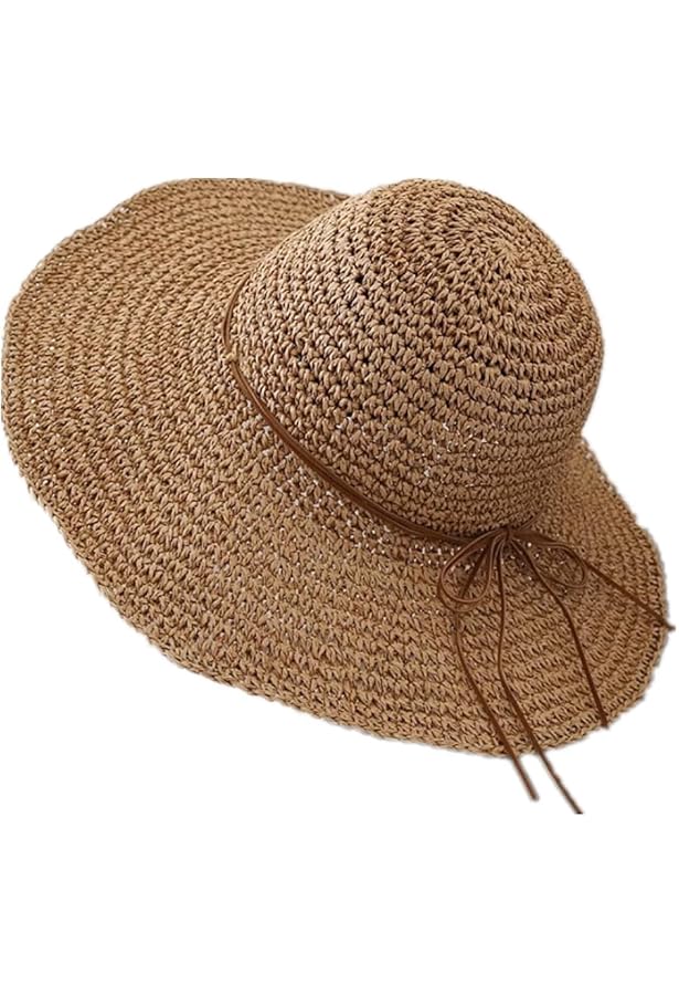 Chapeau De Paille Femme à Large Bord - Protection UV, Réglable (tailles S à XXL), Pliable, Pour Plage, Jardin, Voyage
