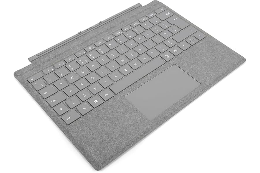 Microsoft Surface Pro Type Cover 2017, Platinum (Generalüberholt) | Für Surface Pro 4-7, QWERTZ Deutsch