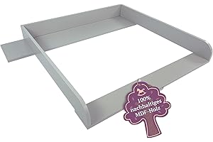 ‎PUCKDADDY Puckdaddy Aaron | Wickelaufsatz kompatibel mit IKEA Hemnes Kommoden u.Ä. | 108x80x10 cm | Wickelauflage mit Blende aus grauem MDF-Holz | Premium Wickelaufsatz inkl. Montagematerial zur Wandmontage