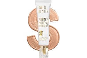 Swiss Beauty Primer Mousse Foundation Weightless Smooth & Velvet Touch, Face Makeup, Natural Beige