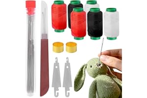 YOMOZEM 37 Sewing Tool Set, Nähzubehör, Nähset Grundausstattung Mit 2 Nadeleinfädler, 1 Nahtverbinder 25 Stahlnadeln Und 6 Fäden Sowie 2 Sicherheitsnadeln, Geeignet für Reisende, Anfänger, Notfall, Heimwerker