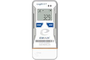 Elitech Registrador de Datos de Temperatura USB, Reutilizable con Datos Pre-Grabación, Informes PDF CSV Automáticos, Termómetro de Refrigerador 32.000 Puntos LogEt5T