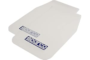 Netagon Pair of Universal Car, Van, SUV Mudflaps Durable PVC Splash Guard Mud Flaps by Sparco with Logo (White)