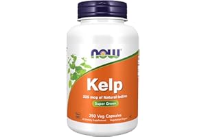 ‎NOW Now Foods Kelp, mit natürlichem Jod, hochdosiert, alle 3 Tage 1 Kapsel, 250 vegane Kapseln, Laborgeprüft, Glutenfrei, Sojafrei, ohne Gentechnik, Vegetarisch