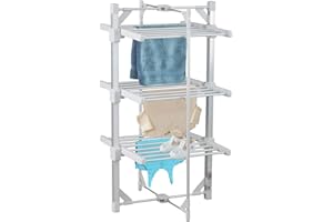 SENTIK 3 Tier Large Indoor Heated Airer Electric Clothes Airer 36 Rails Deluxe Portable Folding Foldable Laundry Dryer Clothes Horse 21.2m of Drying Space, 138cm