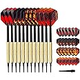 ANMEISH Dart Needle Set,12 Dart Needles,12 Dart Tails,100 Plastic Tips,Safety Darts Plastic Tip,Darts Set 14g Soft Tip,Anti-Fall Dart Needles Leisure Competitions for Electronic Dart Board