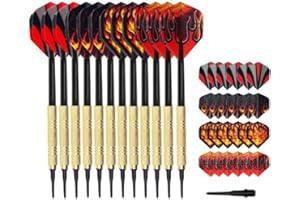 ANMEISH Dart Needle Set,12 Dart Needles,12 Dart Tails,100 Plastic Tips,Safety Darts Plastic Tip,Darts Set 14g Soft Tip,Anti-Fall Dart Needles Leisure Competitions for Electronic Dart Board