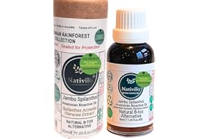 ‎NATIVILIS NATURAL ESSENTIAL OILS Nativilis Jambu Spilanthol Amazonas Bioaktives Öl Spilanthes Acmella Oleracea Extrakt 100% natürliche B-Tox Alternative - Entspannt die Gesichtsmuskulatur Haut Antioxidans Copaiba - 30 ml