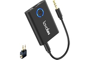 Lavales Trasmettitore Bluetooth Aux Bluetooth 5.3 Adattatore audio per TV in aereo per cuffie wireless, adattatore jack audio da 3,5 mm Supporta Duel Link, aptX-Low Latency/HD/Adaptive