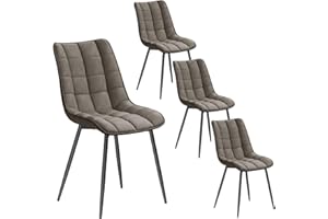 ‎WOLTU WOLTU Esszimmerstühle 4er Set, für Wohnzimmer Küche Esszimmer, Küchenstühle gepolstert mit Rückenlehne, Sitzfläche aus Kunstleder, mit Metallbeinen, bis 150 kg belastbar, Dunkelgrau