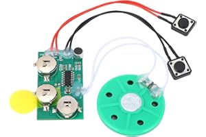 TICFOX Tarjeta de Felicitación Voz Bricolaje, Módulo de Chip de Sonido de Voz Grabable, Módulo de Tarjeta de música 4 Minutos Disparador de Botón Batería Reemplazable para Tarjetas Caseras, Regalos