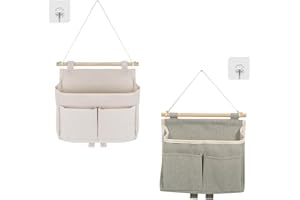 YINGLUOEU 2 Pezzi Portaoggetti da Parete Borsa Portaoggetti da Appendere Tasche Organizer da Parete per Camera Cucina Bagno Dormitorio Studio