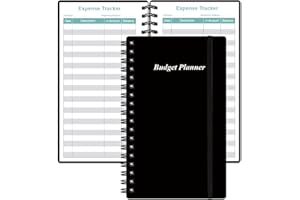 HEVEBOIK Budget Planner - A6 Expense Budget Tracker, Budget Book for Ledger Book, Money Organizer for Wallet, 3.75" x 6.75", Black