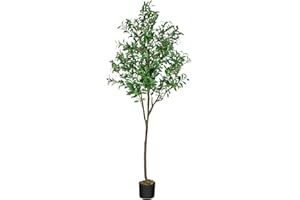 ‎YOUYIJIA Youyijia Künstlicher Olivenbaum 180cm Realistisch Pflanzen Indoor mit Echtwirkendem Stamm & Blättern, Kunstpflanze, Dauerhaft Grüne Zimmerpflanze für Wohnzimmer Büro Deko Garten Hochzeit