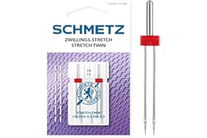 SCHMETZ | 2 Aiguille pour machine à coudre | Double Stretch | 130/705 H-S ZWI 2.5 | Grosseur 2.5/75