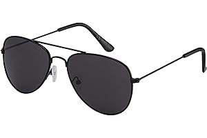 ASVP SHOP Kinder-Sonnenbrille für Mädchen, Jungen, Kinder, klassischer 80er-Jahre-Retro-Stil, UV-400-Schutz, Klassisch, Schwarz