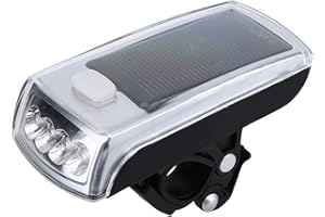 ZUNATE Bike Headlight,LED Bike Light Set,Supports Solar Power and USB Charging,Waterproof,Can also be Used as Potable Flashlight