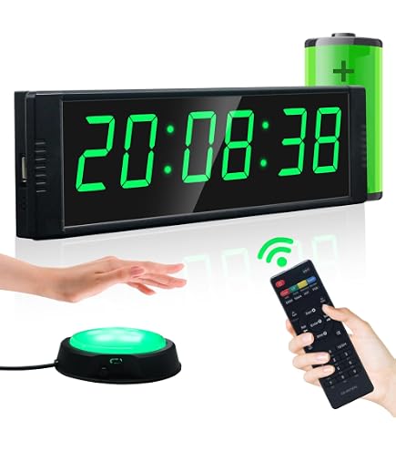 Minuteur Fitness Manoive 16.5" Grand Ecran LED - Horloge Chrono Avec Télécommande - Idéal Home Gym