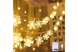 Lecone Catena Luminosa Fiocco di Neve 20 Stelle 3M Batteria Alimentata LED Luci Illuminazione Decorativa Ideale per Albero di Natale, Halloween, Matrimonio, Decorazione della stanza, Party, Giardino