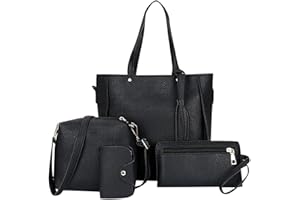 MIFY Rustoo zestaw 4 torebek damskich z eko-skóry, wielofunkcyjna klasyczna torba na ramię, torebka + torba na ramię + portfel + etui na karty