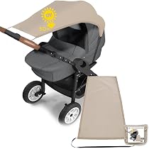 Pare-soleil Poussette LIBRNTY - Anti-UV UPF50+ - Filet Rangement - Universel