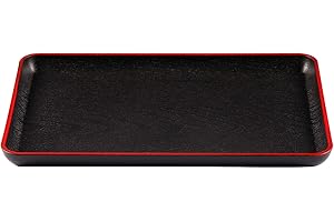 LONELY HIGH HEELS Taca do serwowania japoński styl prostokątny plastikowy talerz do serwowania żywności zagnieżdżanie tacki do serwowania do restauracji domu hotelu śniadania kawa/stołu czarna (30 x 19,9 cm)