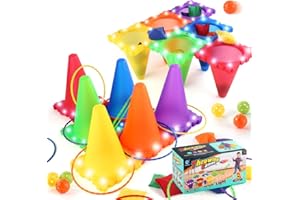 HOVIN Giochi di Lancio - Giochi da Esterno per Bambini, Set di Lancio di Palline e Anelli e Sacchi di Fagioli, Giochi per Feste di Compleanno Bambini, Giochi Adulti All'Aperto, Gioco Del Lancio Dell'Anello