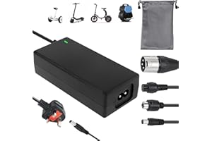 BEMKIA 42V 2A Electric Scooter Charger, Universal Hoverboard Charger for 36V Li-ion Batteries with 4 Connections 1 Storage Bag, for Xiaomi M365 Scooter, Electric Bike, Mobility, Self-Balancing-Scooter