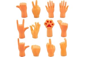 YunBey 12 Pièces Mains Marionnettes à Doigts, Tiny Hands Petites, Marionnettes à Main Bebe Accessoires Photo pour Jouet Animaux Interieur, Fête, Séance Photo, Récréation