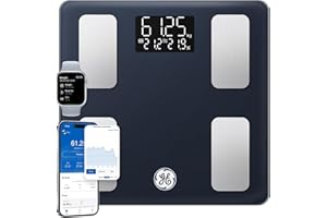 GE Smart Scale for Body Fat, Bathroom Weight Scales for BMI Muscle Mass Digital Bluetooth Electronic Body Composition Monitor for People with App Large Display, Accurate 180kg/400 Pounds Capacity