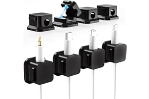 GENERICO [8 Pezzi] Clip per Cavi Cable Organizer, Clip Fermacavi Adesivi Ferma Cavi Scrivania, Magnetico Cable Holder Fermacavo Adesivo Gestione Cavo per HDMI/PC/USB/Ufficio/Cucina/Comodino/Casa/Audio/Mouse