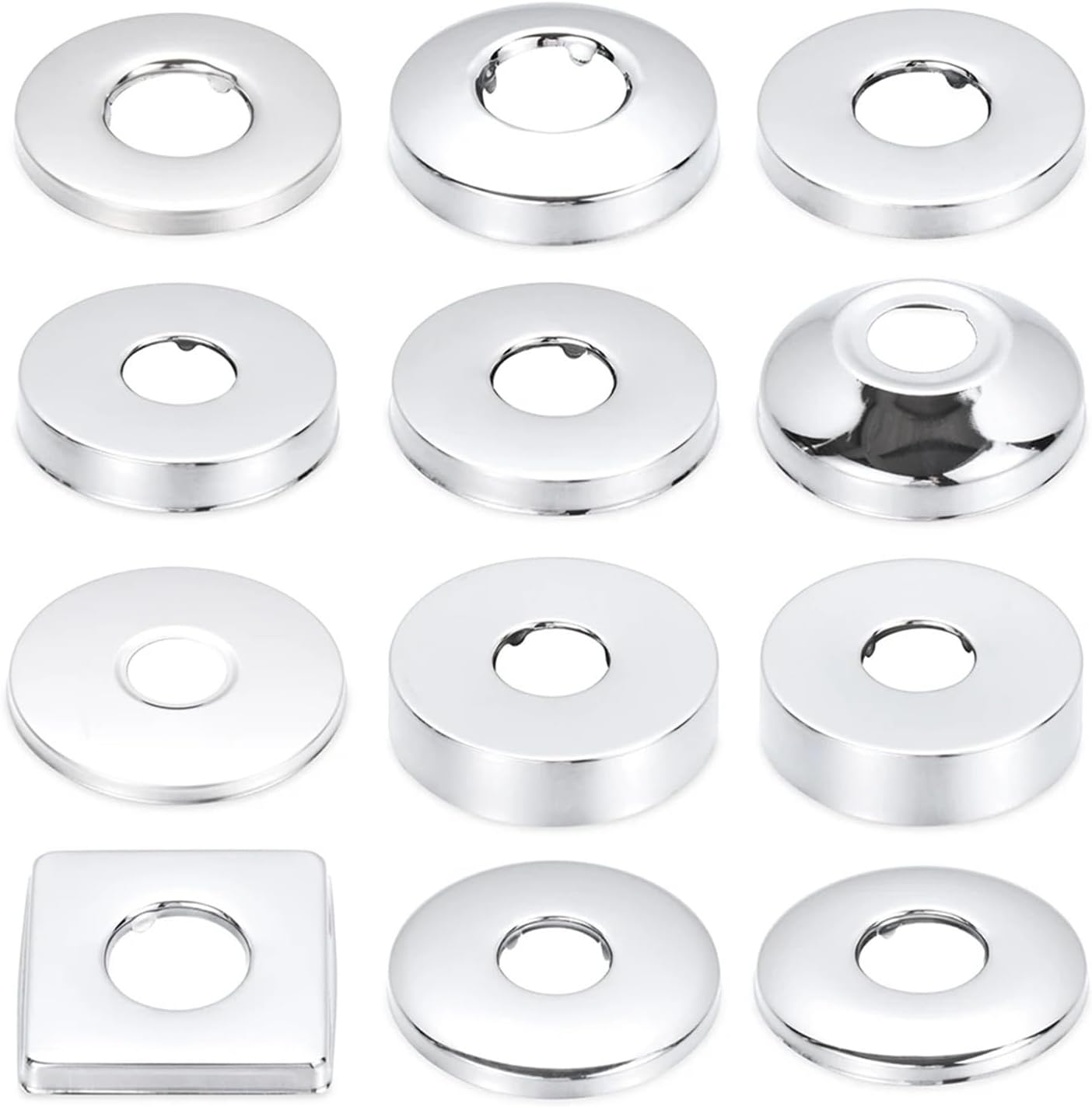 2 Piezas Ø 25mm (3/4 ") embellecedor grifo ducha,roseta de acero inoxidable negro,cubierta de tubo,embellecedor radiador,roseta para grifo ducha,radiadores, grifos(plata, 80 x 30)