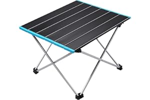 VINTEAM Portable Camping Table, Ultralight Aluminum Folding Picnic Table with Carrying Bag for Outdoor, Camping, Picnic, BBQ, Beach, Finishing (Small)