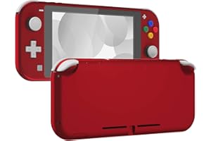 eXtremeRate Soft Touch Scarlet Red DIY Replacement Shell for Nintendo Switch Lite, NSL Handheld Controller Housing w/Screen Protector, Custom Case Cover for Nintendo Switch Lite