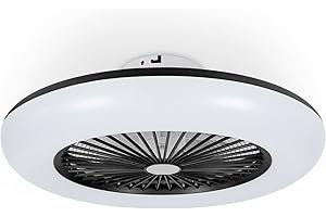 ‎NOATON Noaton Deckenventilator mit Beleuchtung 11055B Callisto, Schwarz, LED Dimmbar, 3 Farbtemperaturen, Fernbedienung, Timer, Luftdurchsatz bis zu 45 m3/min, für Wohnzimmer Schlafzimmer, Durchmesser 55cm