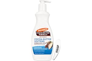 KRISP Palmer's Cocoa Butter Body Lotion 400ml with Pump and Cosmetic Spatula – Daily Moisturiser with Vitamin E for Dry Skin – 48Hr Hydration, Smoothes Marks and Evens Skin Tone