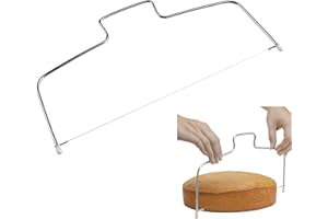 SAIZONE Cortador de Pastel Cortador de Base de Pastel Divisor de Base de Pastel Herramientas de Pastelería, con Alambre de Corte de Acero Inoxidable Para Postres de Panadería Casera, 32 cm, Línea única