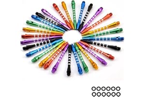 Hopewey 18 Alumium Darts Shafts Dartschäfte Dart Stem Alloy Dart Schäfte Dartschächte+ 18 Stücke Dart Gummiringe (18pcs)