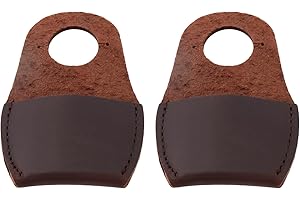 Briny River 2X Protectores de Cuero para El Pulgar 80 X 52 Mm para Herramientas de Tallado de Carpintería Protectores de Pulgar Dedales Herramientas para Tallado de Carpintero Hecho A Mano