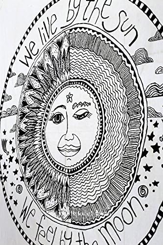 Sun &amp; Moon Tapestry, Hippy Mandala Bohemian Tapestries, Indian Dorm Decor, Psychedelic Tapestry Wall Hanging Ethnic Decor Twin Cotton Bedspread,Boho Table Cloth