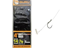 Guru QM1 4" Speed Stop Hair Rigs Barbless (Size 14 7lb)